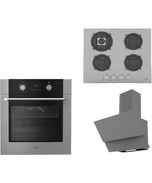 Vinola Dijital Gri Camlı Dokunmatik ve Teleskopik Düğmeli 6+1 Fonksiyon Ankastre Set