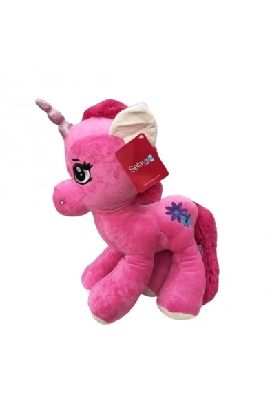 Peluş Boynuzlu At 45  cm Pembe - 2