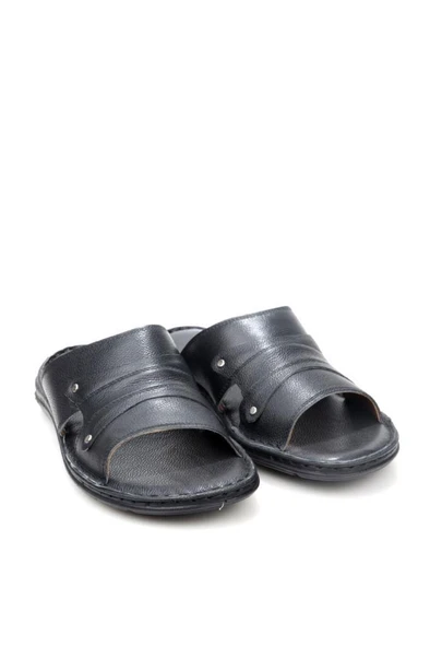 Pisagor PS-33530 Ortopedik Erkek Masaj Tabanlı Hakiki Deri Terlik - 6