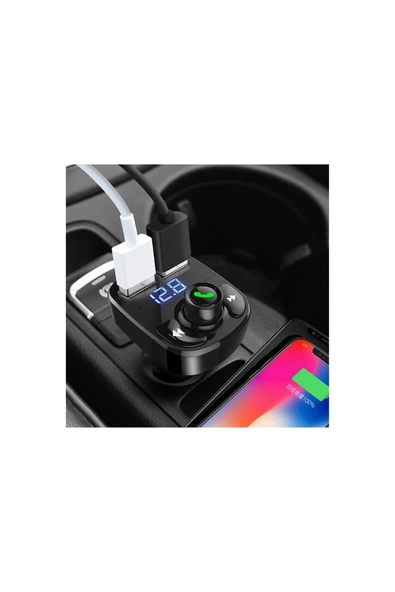 Araç Fm Transmitter 5.0 Bluetooth Araç Kiti Usb Mp3 Sd Kart Flash Için Uygun Çakmaklık Girişli - 3