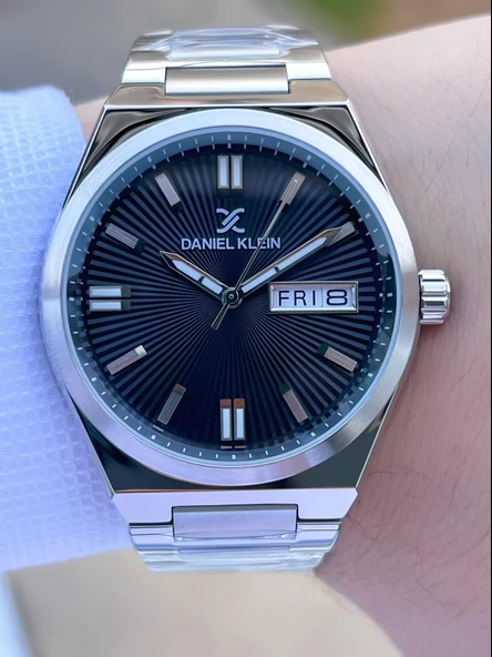 Daniel Klein Çelik Kordonlu Takvimli Kadran 3 Atm Suya Dayanıklı Erkek Kol Saati E.14060.1 - Resim 4