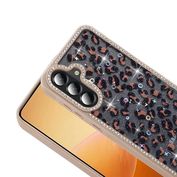 Galaxy A36 Kılıf Taşlı ve Simli Tasarım Zore Azra Kapak - 5