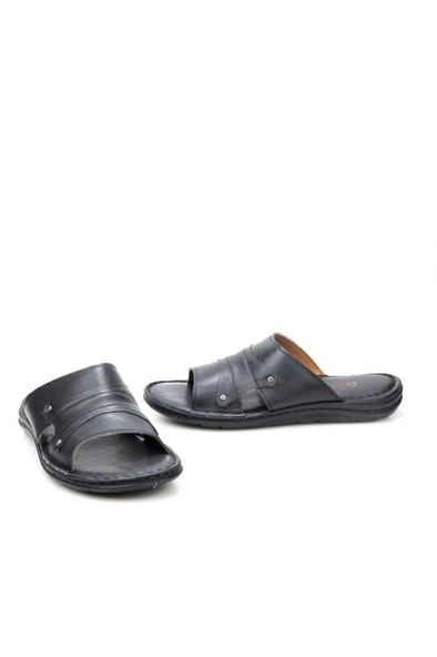 Pisagor PS-33530 Ortopedik Erkek Masaj Tabanlı Hakiki Deri Terlik - 7