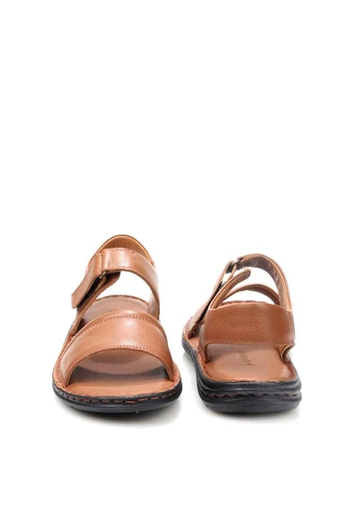 Pisagor PS-33550 Ortopedik Erkek Masaj Tabanlı Hakiki Deri Sandalet Terlik - 4