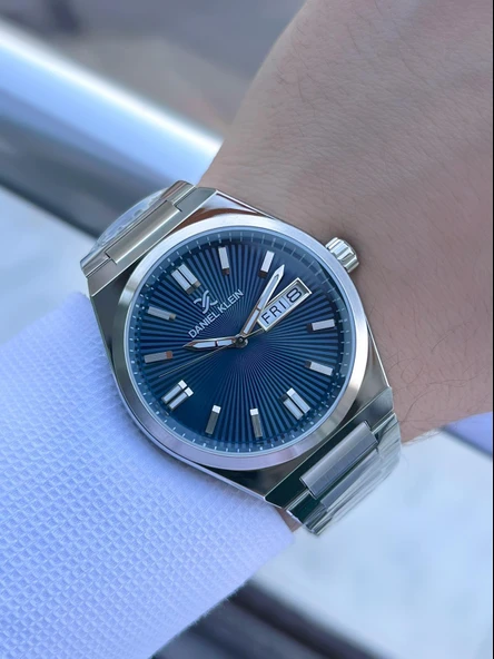 Daniel Klein Çelik Kordonlu Takvimli Kadran 3 Atm Suya Dayanıklı Erkek Kol Saati E.14060.2 - Resim 2