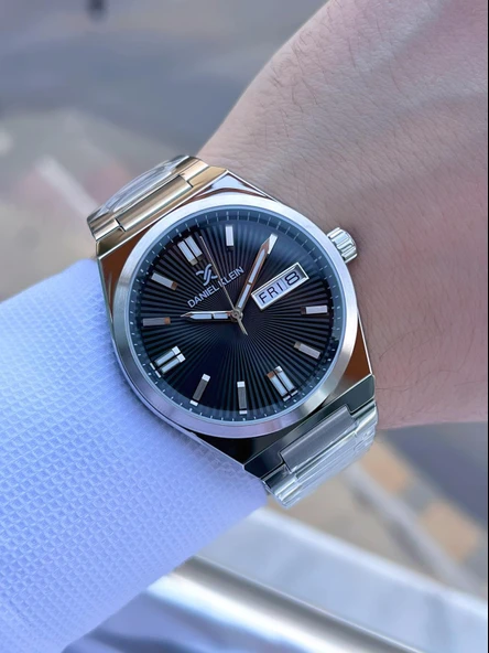 Daniel Klein Çelik Kordonlu Takvimli Kadran 3 Atm Suya Dayanıklı Erkek Kol Saati E.14060.5 - Resim 2