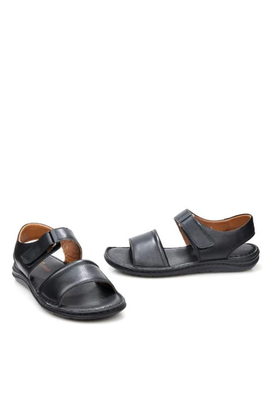 Pisagor PS-33550 Ortopedik Erkek Masaj Tabanlı Hakiki Deri Sandalet Terlik - 7