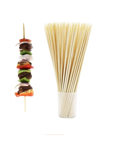 Hayal Sepeti Bambu 5mm Kalın Ahşap Çöp Şiş Çubuğu 50 Cm - 25 Adet - 2