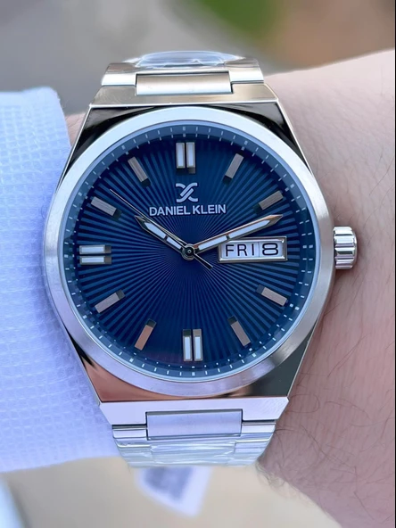 Daniel Klein Çelik Kordonlu Takvimli Kadran 3 Atm Suya Dayanıklı Erkek Kol Saati E.14060.2 - Resim 3