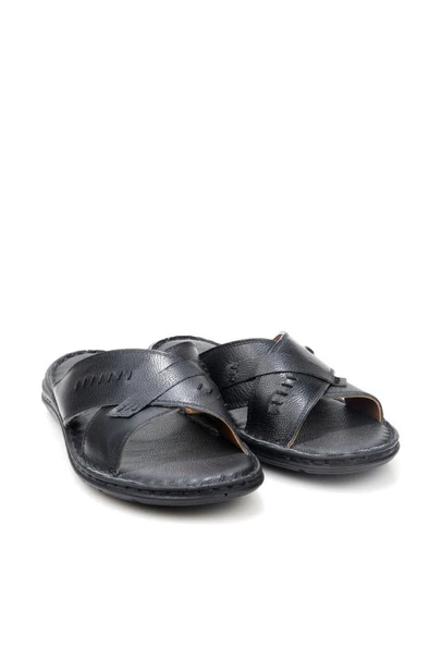 Pisagor PS-33520 Ortopedik Erkek Masaj Tabanlı Hakiki Deri Terlik - 5