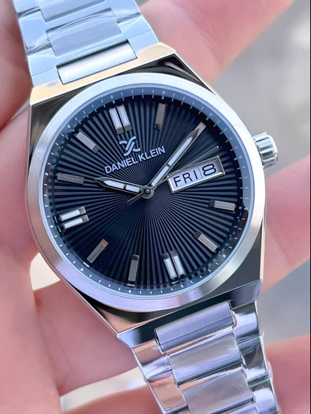 Daniel Klein Çelik Kordonlu Takvimli Kadran 3 Atm Suya Dayanıklı Erkek Kol Saati E.14060.1 - Resim 5