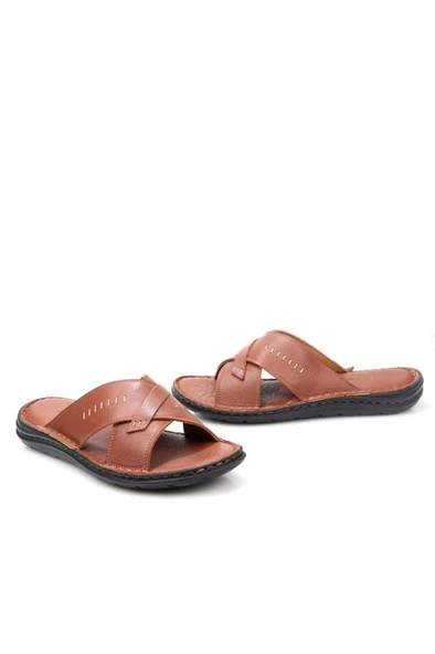 Pisagor PS-33520 Ortopedik Erkek Masaj Tabanlı Hakiki Deri Terlik - 3