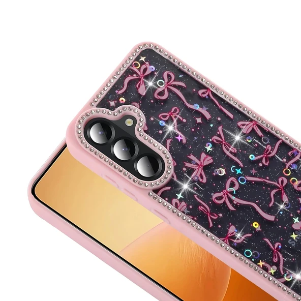 Galaxy A36 Kılıf Taşlı ve Simli Tasarım Zore Azra Kapak - 7