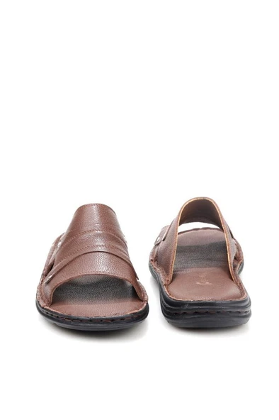 Pisagor PS-33530 Ortopedik Erkek Masaj Tabanlı Hakiki Deri Terlik - 4