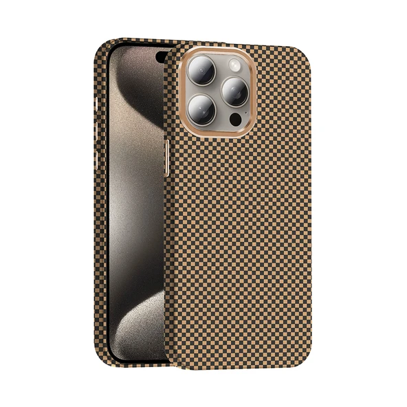 iPhone 15 Pro Kılıf M-safe Şarj Özellikli Karbon Fiber Görünümlü Gros Kılıf - Resim 6