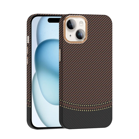 iPhone 13 Kılıf M-safe Şarj Özellikli Karbon Fiber Görünümlü Gros Kılıf - Resim 7