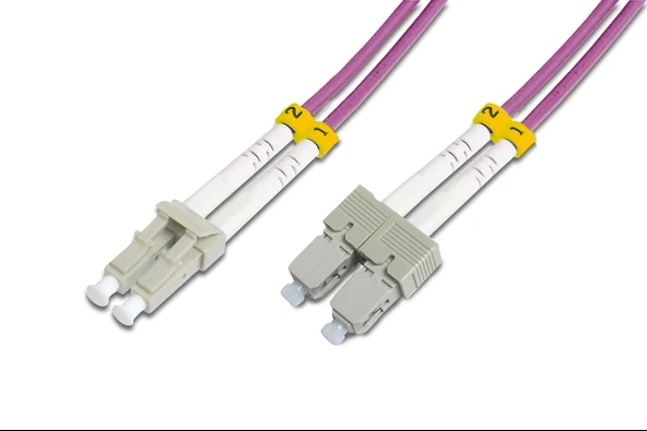 Beek LC-SC Fiber Optik Patch Kablo, Multimode OM 4 50/125 Duplex, 3.0mm, LSZH, 2 metre