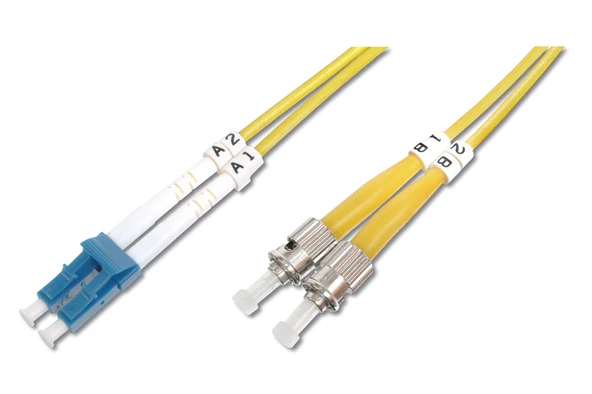 Digitus LC-ST Fiber Optik Patch Kablo, 5 metre, Singlemode, Duplex, 09/125
