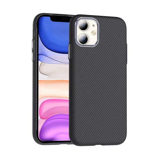 iPhone 11 Kılıf M-safe Şarj Özellikli Karbon Fiber Görünümlü Gros Kılıf ürün görseli 1