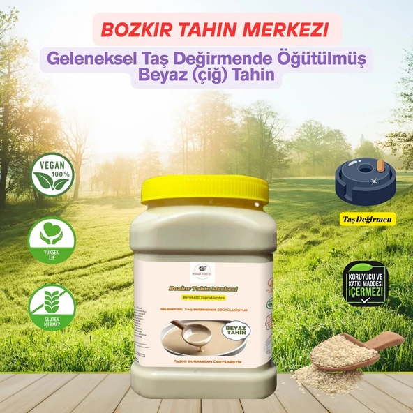 Bozkır Tahin Merkezi Taş Değirmen Beyaz Tahin 935gr (doğal & vegan)