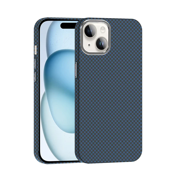 iPhone 13 Kılıf M-safe Şarj Özellikli Karbon Fiber Görünümlü Gros Kılıf - Resim 3