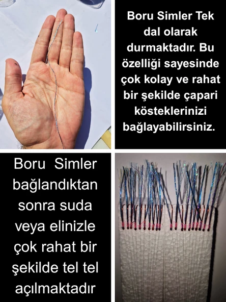 Eagenset Hazır Çapari Kombini Boru Sim Mavi - Fuşya Makarada - 3