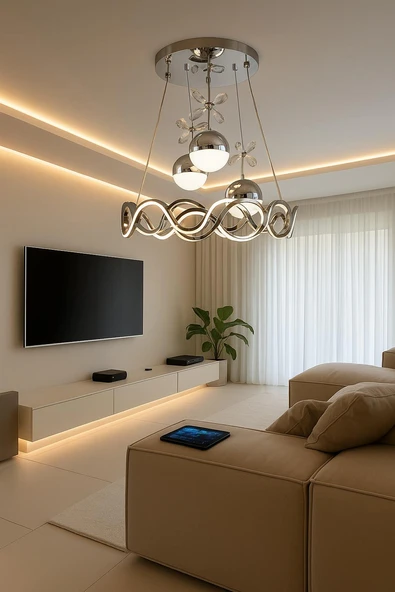 TT Aydınlatma TT335-3TPL-KR  Krom Kaplama 3 Toplu 3 Renk Modüllü L - Resim 3