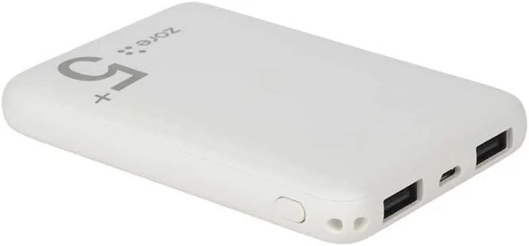 Senon Zore ZR-PW04 Led Işıklı Taşınabilir Powerbank 5000 mAh (Beyaz)