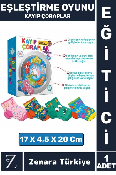 Çocuk Eğitici Zeka El Göz Koordinasyonu Dikkat Geliştirici Eğlenceli Eşleştirme Oyunu-KAYIP ÇORAPLAR ürün görseli