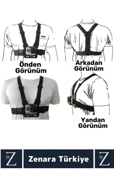 Tüm Modellerle Uyumlu Bisiklet Tırmanış Outdoor Ayarlanır Aksiyon Kamerası Göğüse Sabitleme Kemeri - 4
