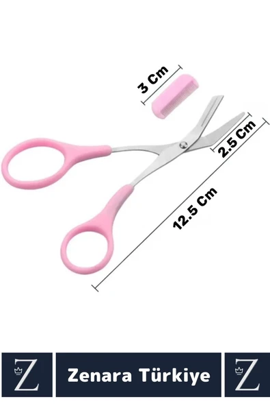 Premium Çok Fonksiyonlu Yüz Kaş Bakım Makası Taraklı Kaş Kesme Düzeltme Şekillendirme Makası 2 in 1 - 4