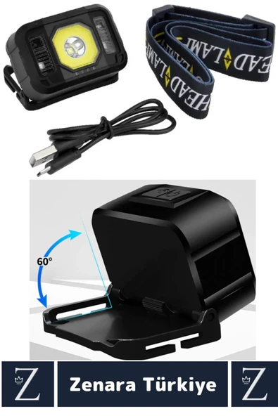 Premium Kamp Avcı Balıkçı Deprem 50-150 Metre Mesafeli Sinyal LED Şarjlı Powerled KAFA LAMBASI - 5