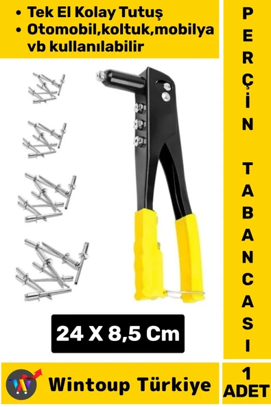 Premium Kompakt Kolay Tutuş Otomobil Mobilya Koltuk Montaj Perçin Tabancası 40 Adet Perçin Hediyeli