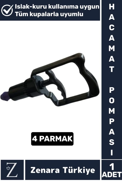 Ergonomik Yüksek Kalite Tüm Kupalarla Uyumlu Islak Kuru Kullanım Kupa Çekme 4 Parmak HACAMAT POMPASI