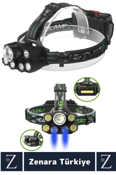 Premium Kamp Avcı Balıkçı Deprem Yüksek Mesafeli 250-400 Metre Net Işık 8 Mod Güçlü KAFA LAMBASI - 3