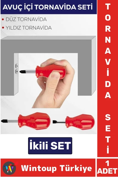 Premium Kompakt Ev Atölye Tamirat Vidalama Mini Çanta Boy Avuç İçi İkili Tornavida Seti