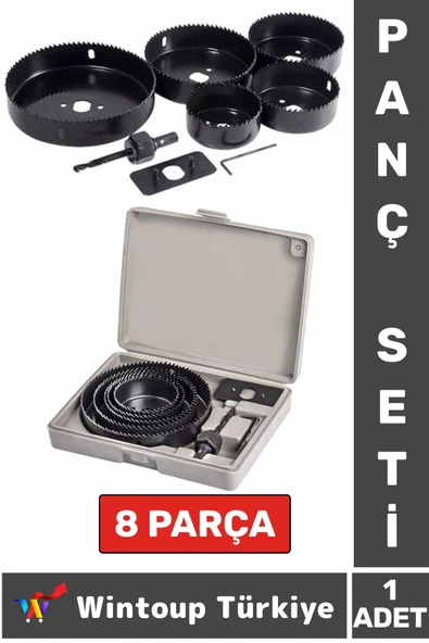 Premium Ağaç Kesme Testere Matkap Ucu Takımı Alçıpan Tavan Kesme 8 Parça PANÇ SETİ