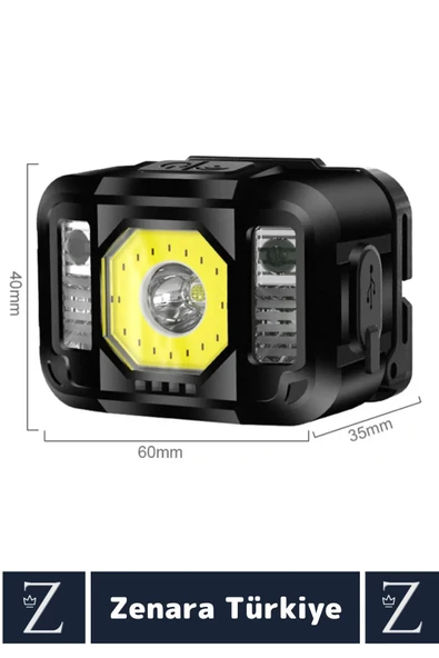 Premium Kamp Avcı Balıkçı Deprem 50-150 Metre Mesafeli Sinyal LED Şarjlı Powerled KAFA LAMBASI - 6