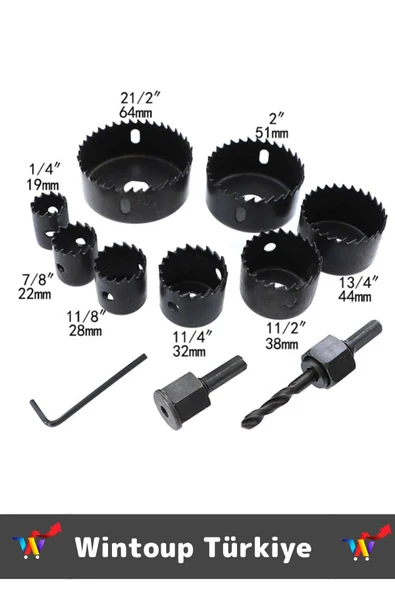 Premium Ağaç Kesme Testere Matkap Ucu Takımı Alçıpan Tavan Kesme 11 Parça PANÇ SETİ - 2