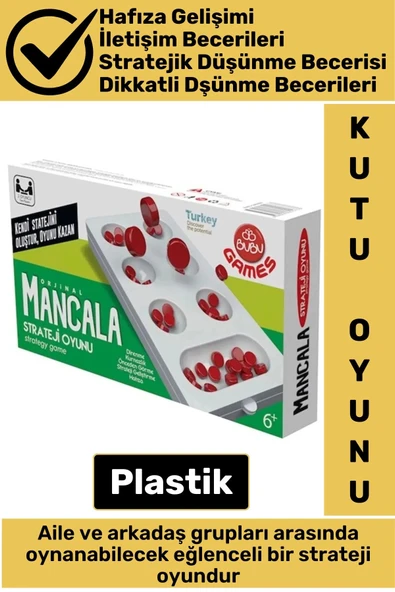 Görsel Algı Hafıza Analitik Düşünme Stratejik Beceri Gelişimi Geleneksel TÜRK Oyunu Plastik MANGALA