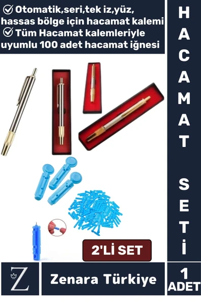Özel Kutulu Yeni Nesil Yüz Hassas Bölge Rahat Seri Tek İz HACAMAT KALEMİ+100 Adet İğne Hediyeli