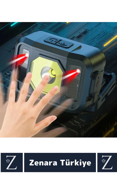 Premium Kamp Avcı Balıkçı Deprem 50-150 Metre Mesafeli Sinyal LED Şarjlı Powerled KAFA LAMBASI - 4