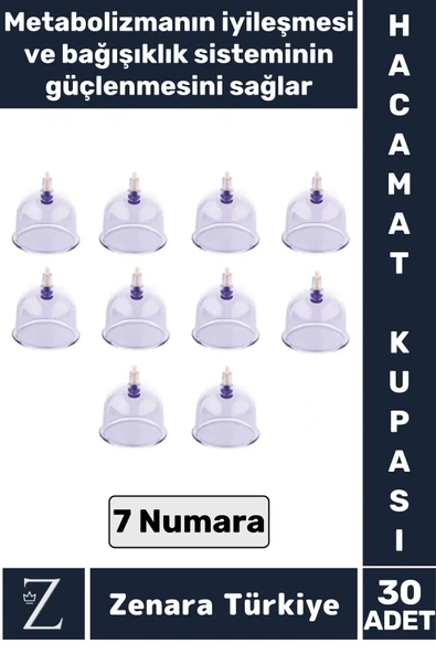 Yüksek Kaliteli Metabolizma Etkili Vakumlu Hacamat Kupası 7 NUMARA 30 ADET