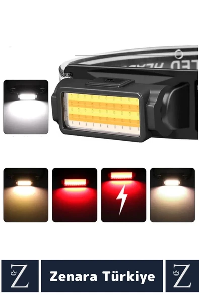 Premium Kamp Avcı Balıkçı Deprem 100- 150 Metre 50 Ledli 5 Mod Aydınlatmalı Şarjlı KAFA LAMBASI - 3