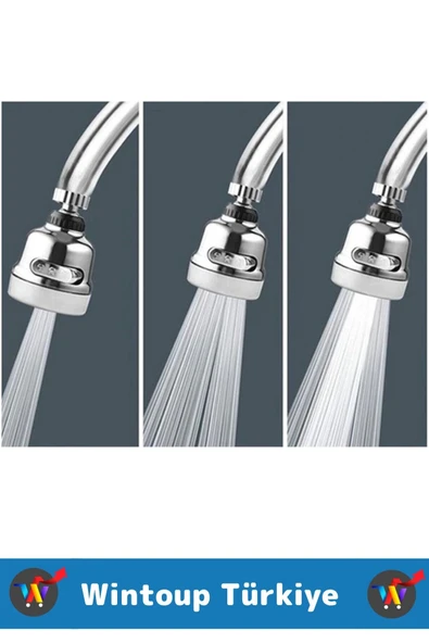 Yüksek Kaliteli Kolay Kurulum 360 Derece Döner Esnek Başlık 3 Aşamalı Mutfak Lavabo Krom Musluk Ucu - 2