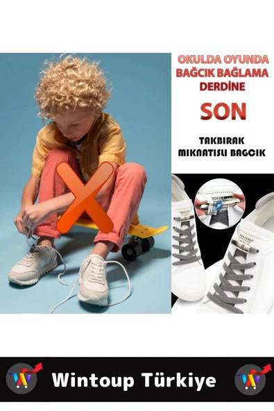 Çocuk Genç Yetişkin Şık Klipsli Manyetik Lastikli Pratik Mıknatıslı Ayakkabı Bağcığı 100 Cm 5 Çift - 2