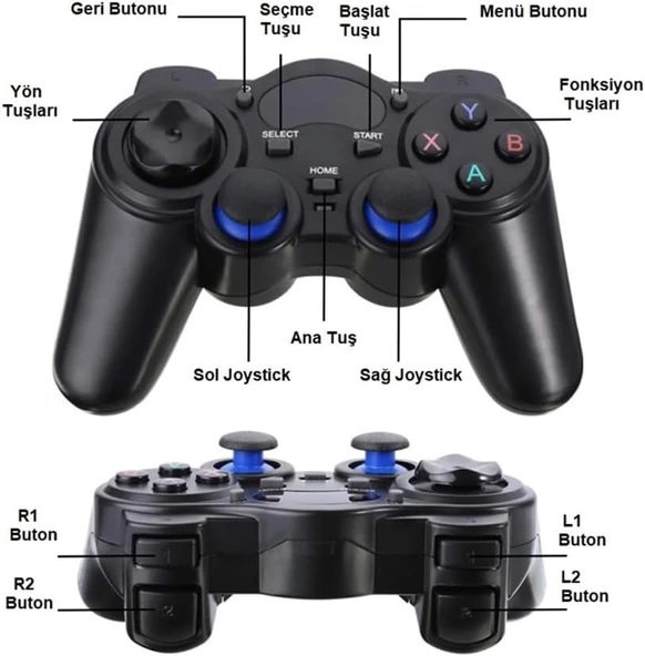 2.4ghz Android Telefon Kablosuz Oyun Kolu Gamepad Pc Tv Box Ps3 - 3