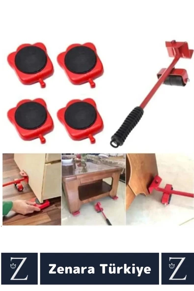 Premium Kompakt Abs Plastik Tekerlekli Beyaz Eşya Mobilya Kaydırma Aleti Aparatı Krikolu Seti - 2