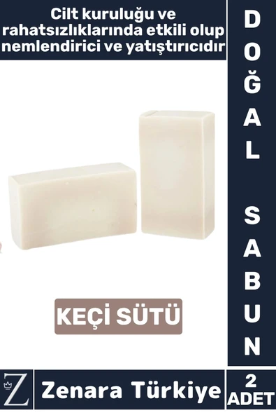 Bitkisel Organik %100 Doğal Saç Yüz Vücut El Kullanım Cilt Kuruluğuna Etkili Sabun KEÇİ SÜTÜ 2 Adet ürün görseli