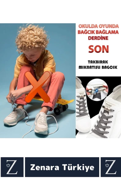 Tüm Yaşlar İçin Şık Klipsli Manyetik Lastikli Pratik Mıknatıslı Çocuk Ayakkabı Bağcığı 100 Cm-1 Çift - 4